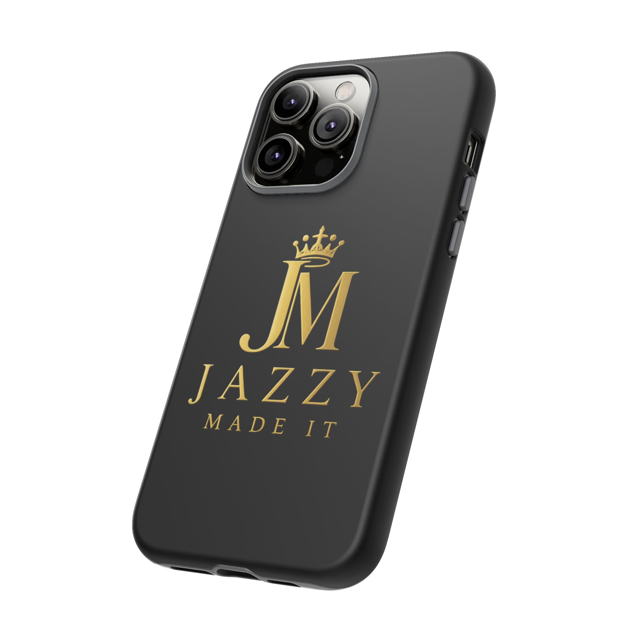 Phone Case — "Jazzy Made It" Black & Gold Tough Case