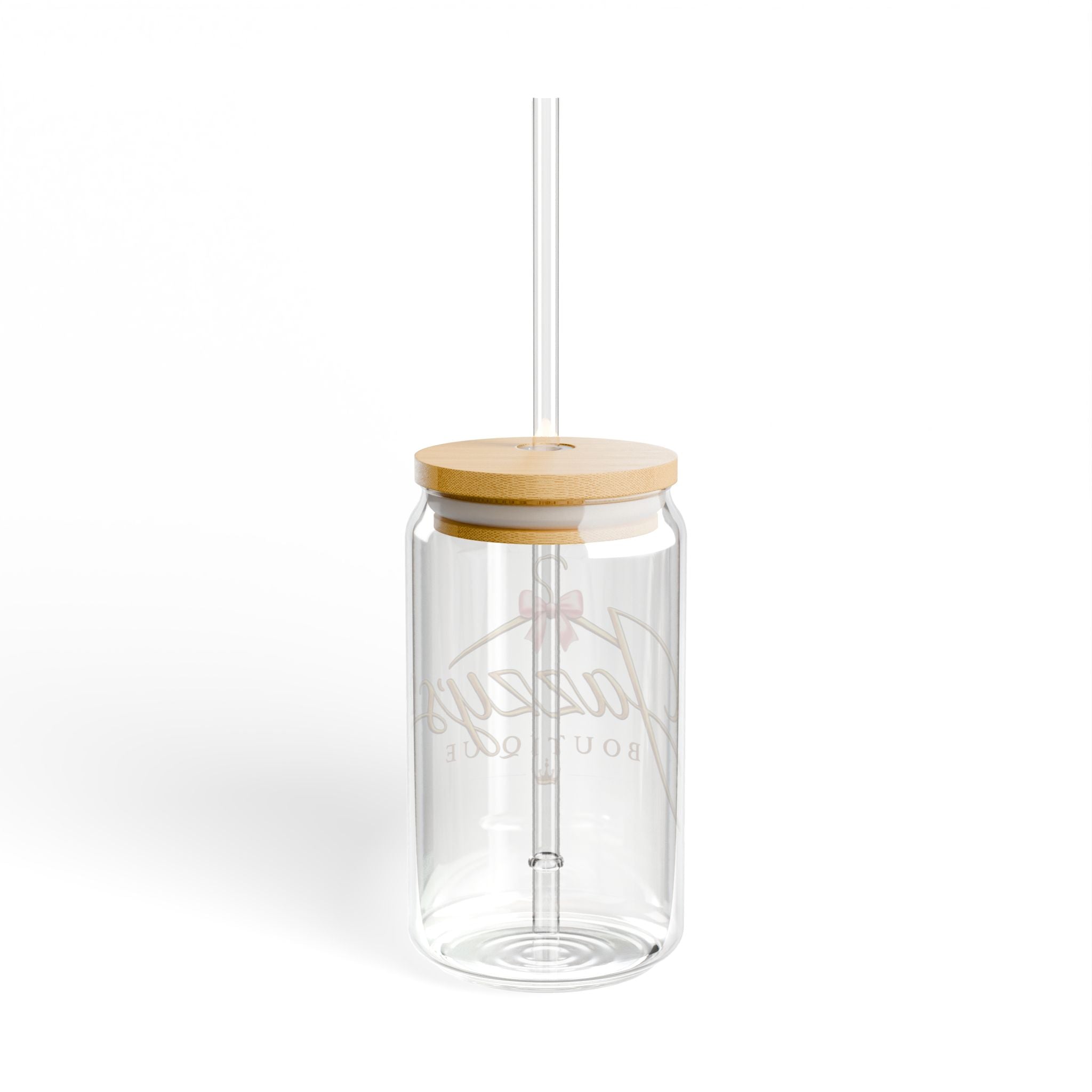 Glass Sipper Cup — Jazzy's Boutique Logo 16oz Reusable Straw Tumbler