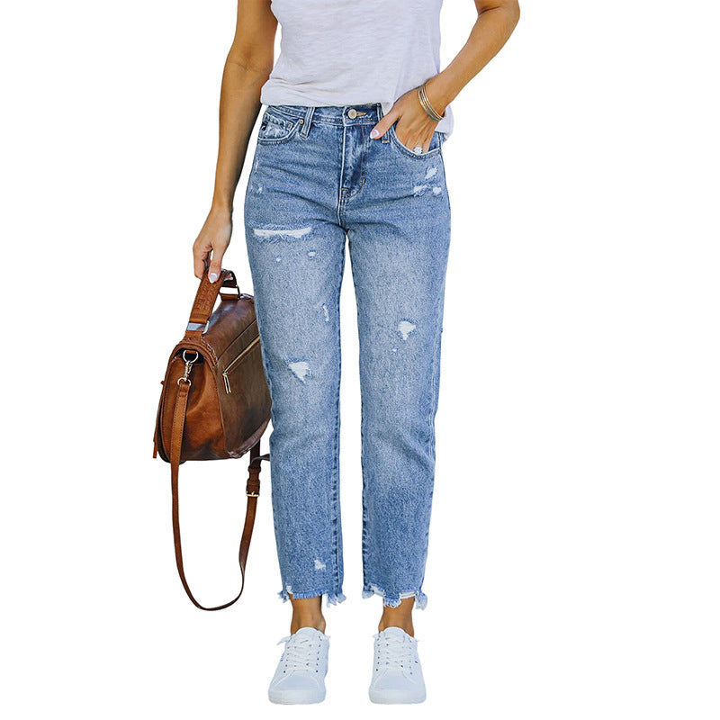 Stretch Distressed Denim Pants
