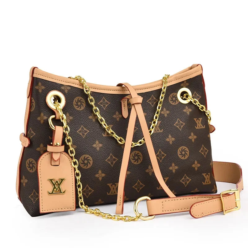 2026 New Design Premium Versatile Shoulder Bag Retro Large Capacity Commuter Tote Handbag Crossbody Bag Free Shipping Brown Yell