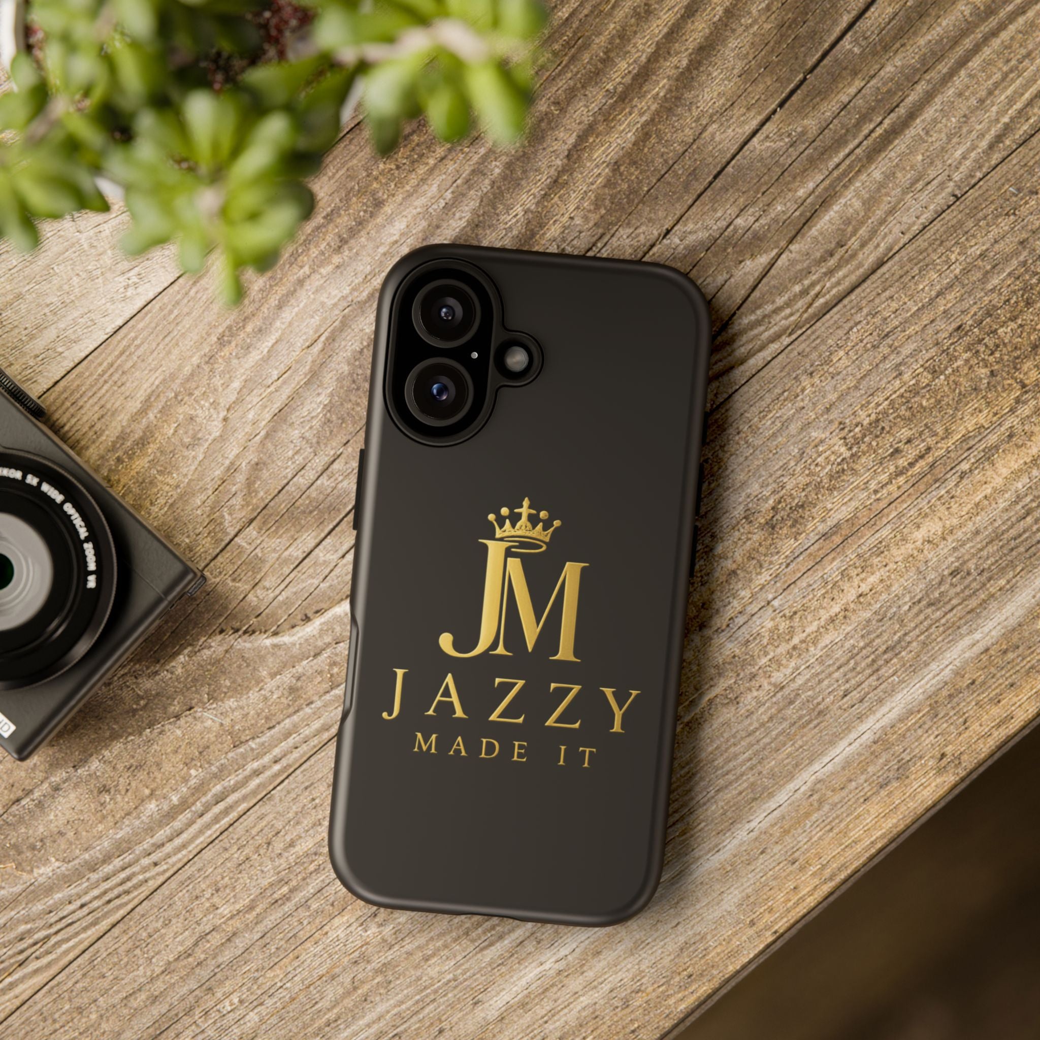 Phone Case — "Jazzy Made It" Black & Gold Tough Case