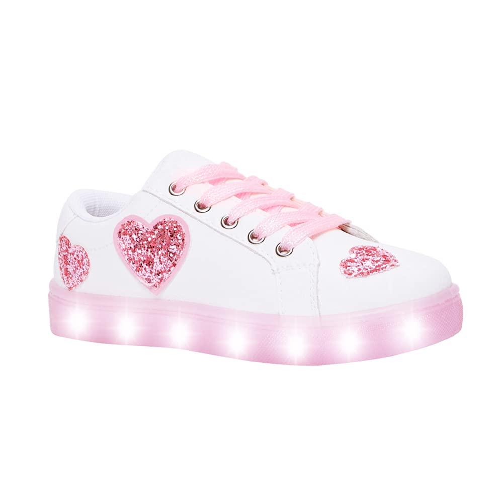 FabKids Kids Sneakers Boys Girls White Shoes Low Top Lace Up Footwear for Toddler Little Kid Big Kid