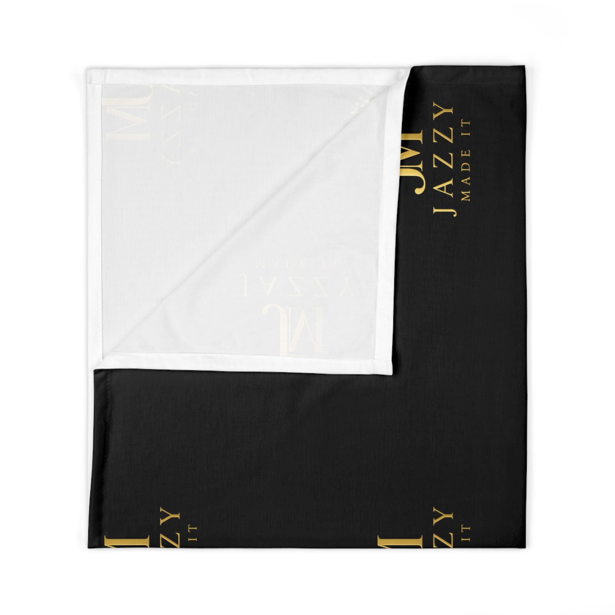 Jazzy's Boutique Baby Swaddle Blanket – Personalized Pink Bow & Gold Script Nursery Wrap