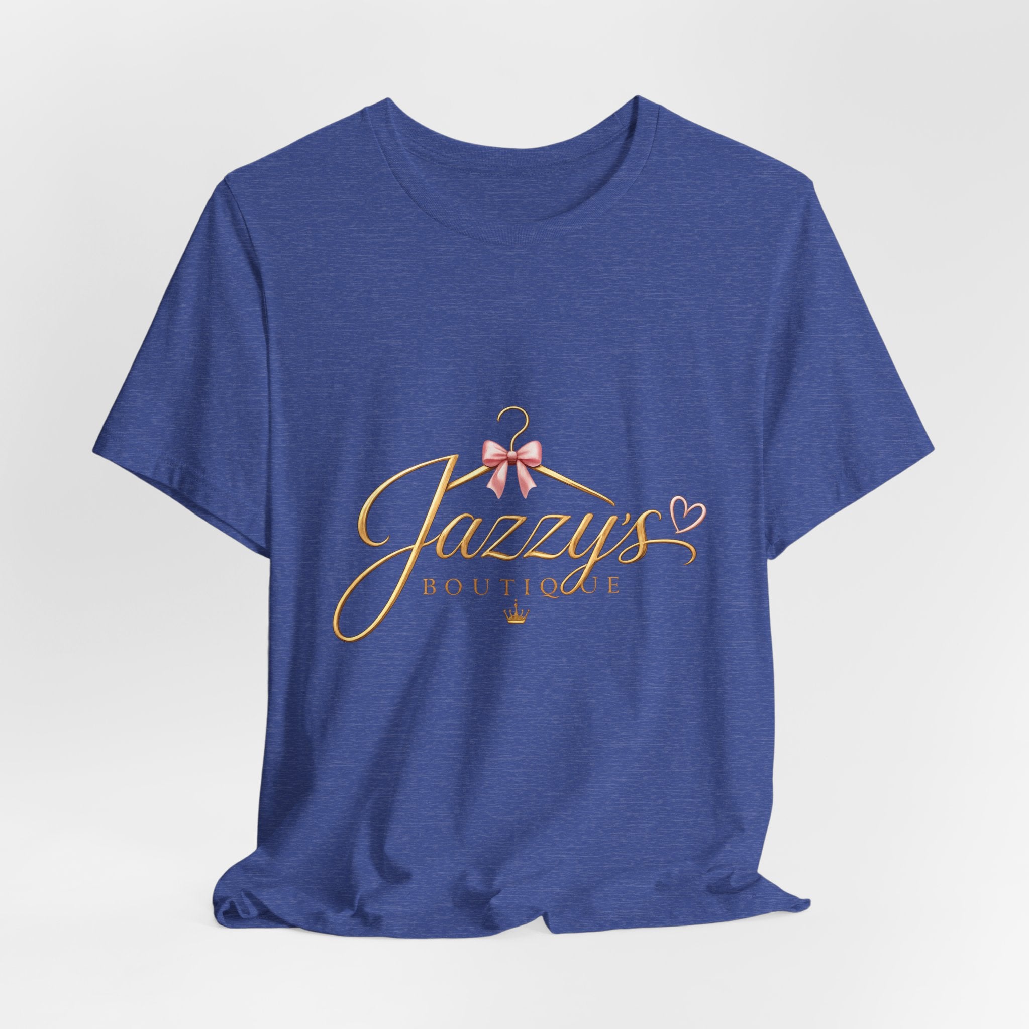 Boutique Logo Tee - "Jazzy's Boutique" Gold Script Women's Fashion T-Shirt