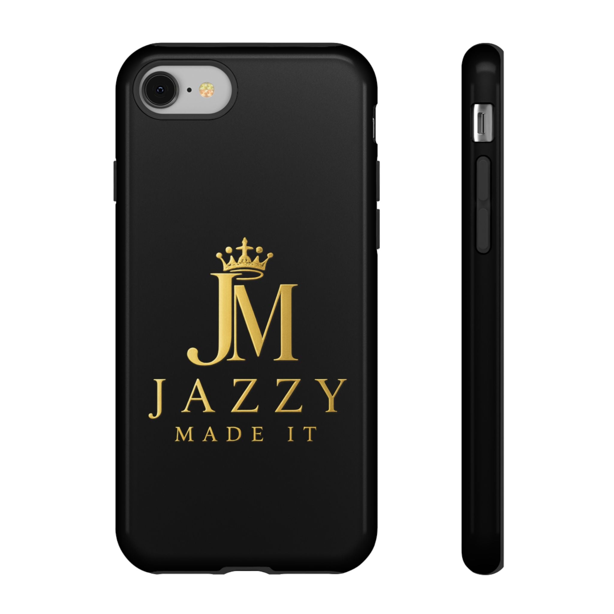 Phone Case — "Jazzy Made It" Black & Gold Tough Case