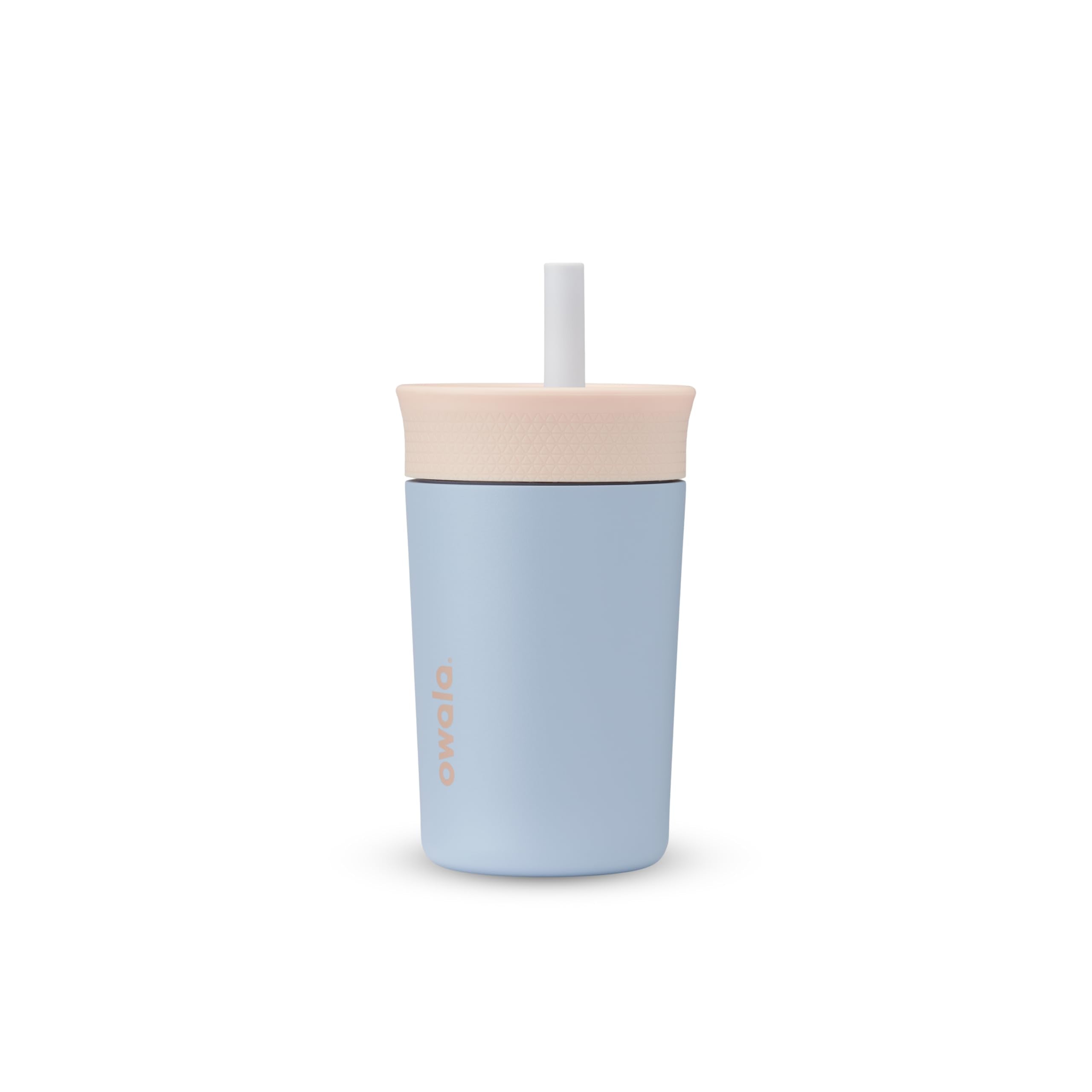 Owala Kids Insulation Stainless Steel Tumbler with Spill Resistant Flexible Straw, Easy to Clean, Kids Water Bottle, Great for Travel, Dishwasher Safe, 12 Oz, Pink and Purple (Lilac Rocket)