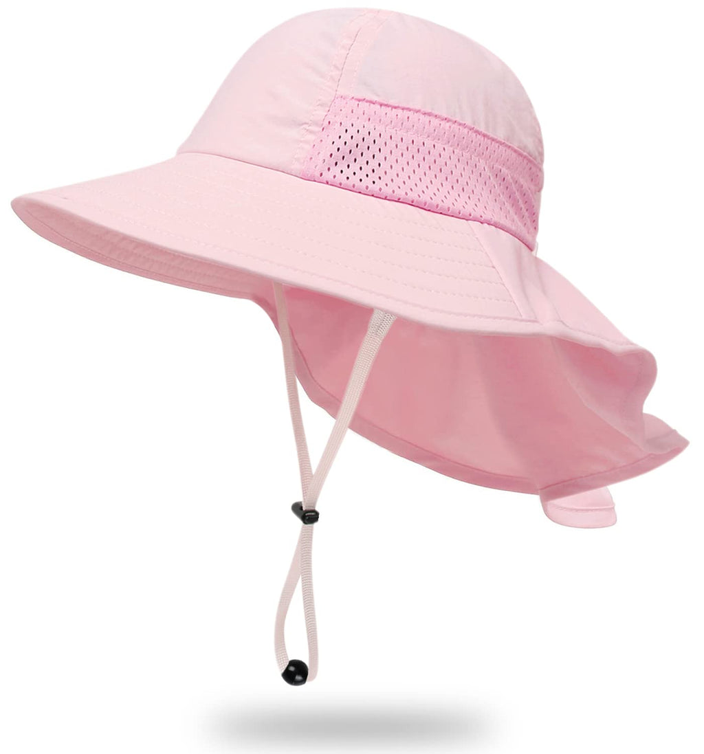 Toddler Baby Sun Hat Kids Summer Beach Essentials Adjustable Beach Hats with Bucket Wide Brim for Boys Girls Age 0-14 Years