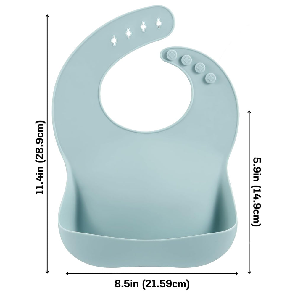PandaEar Set of 3 Silicone Baby Bibs Waterproof, Soft, Unisex, 10-72 Months