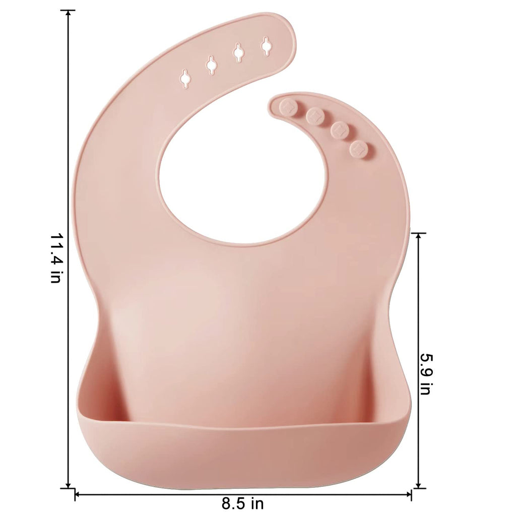 PandaEar Set of 3 Silicone Baby Bibs Waterproof, Soft, Unisex, 10-72 Months