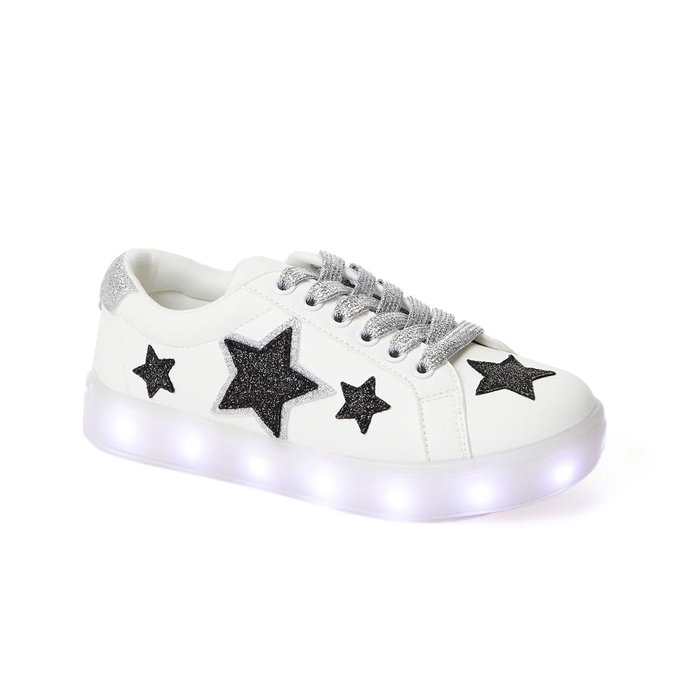 FabKids Kids Sneakers Boys Girls White Shoes Low Top Lace Up Footwear for Toddler Little Kid Big Kid