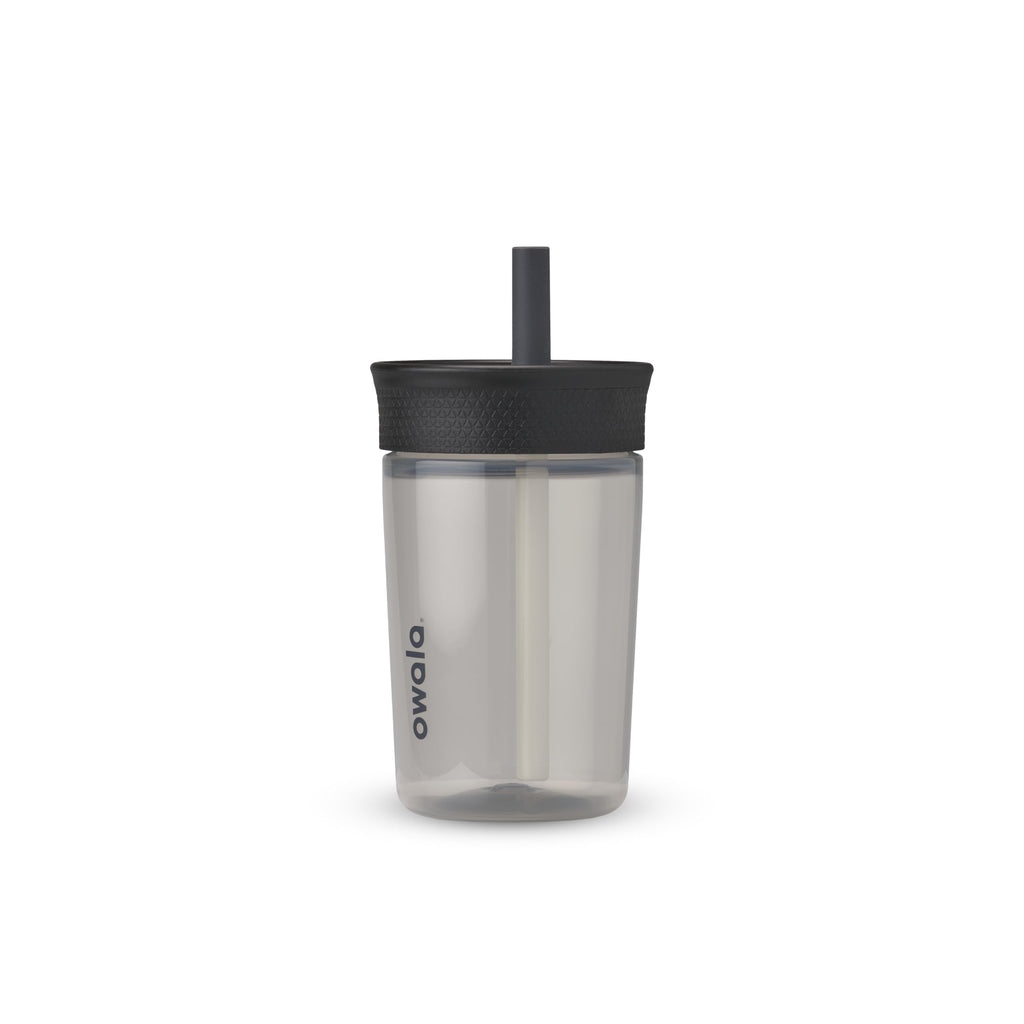 Owala Kids Insulation Stainless Steel Tumbler with Spill Resistant Flexible Straw, Easy to Clean, Kids Water Bottle, Great for Travel, Dishwasher Safe, 12 Oz, Pink and Purple (Lilac Rocket)