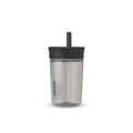 Owala Kids Insulation Stainless Steel Tumbler with Spill Resistant Flexible Straw, Easy to Clean, Kids Water Bottle, Great for Travel, Dishwasher Safe, 12 Oz, Pink and Purple (Lilac Rocket)