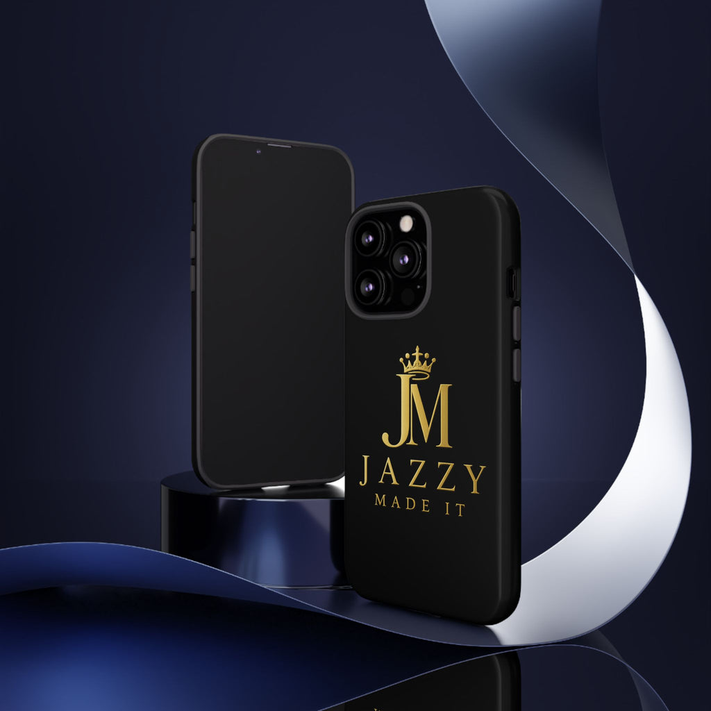 Phone Case — "Jazzy Made It" Black & Gold Tough Case