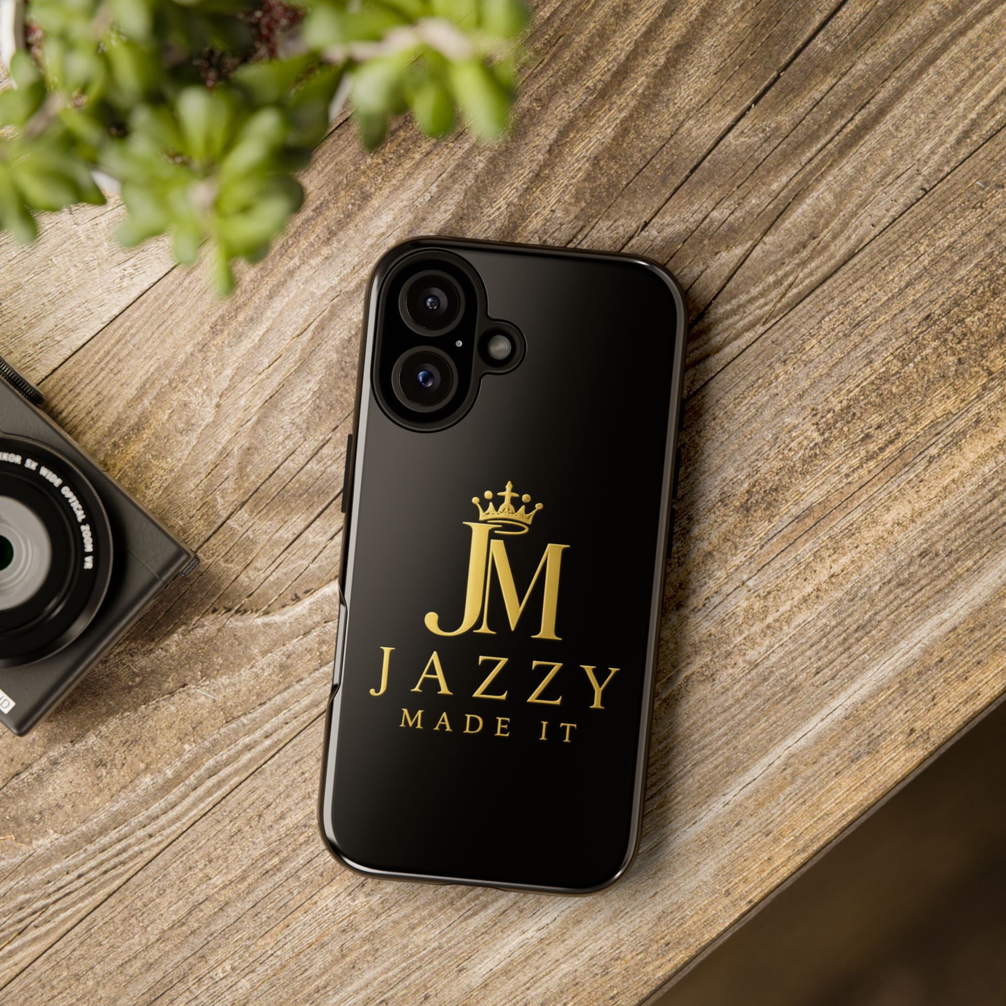 Phone Case — "Jazzy Made It" Black & Gold Tough Case