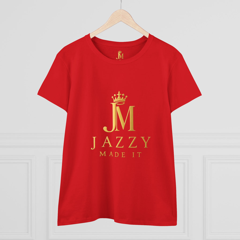 Women's Tee - "Jazzy Made It" Gold Crown Logo