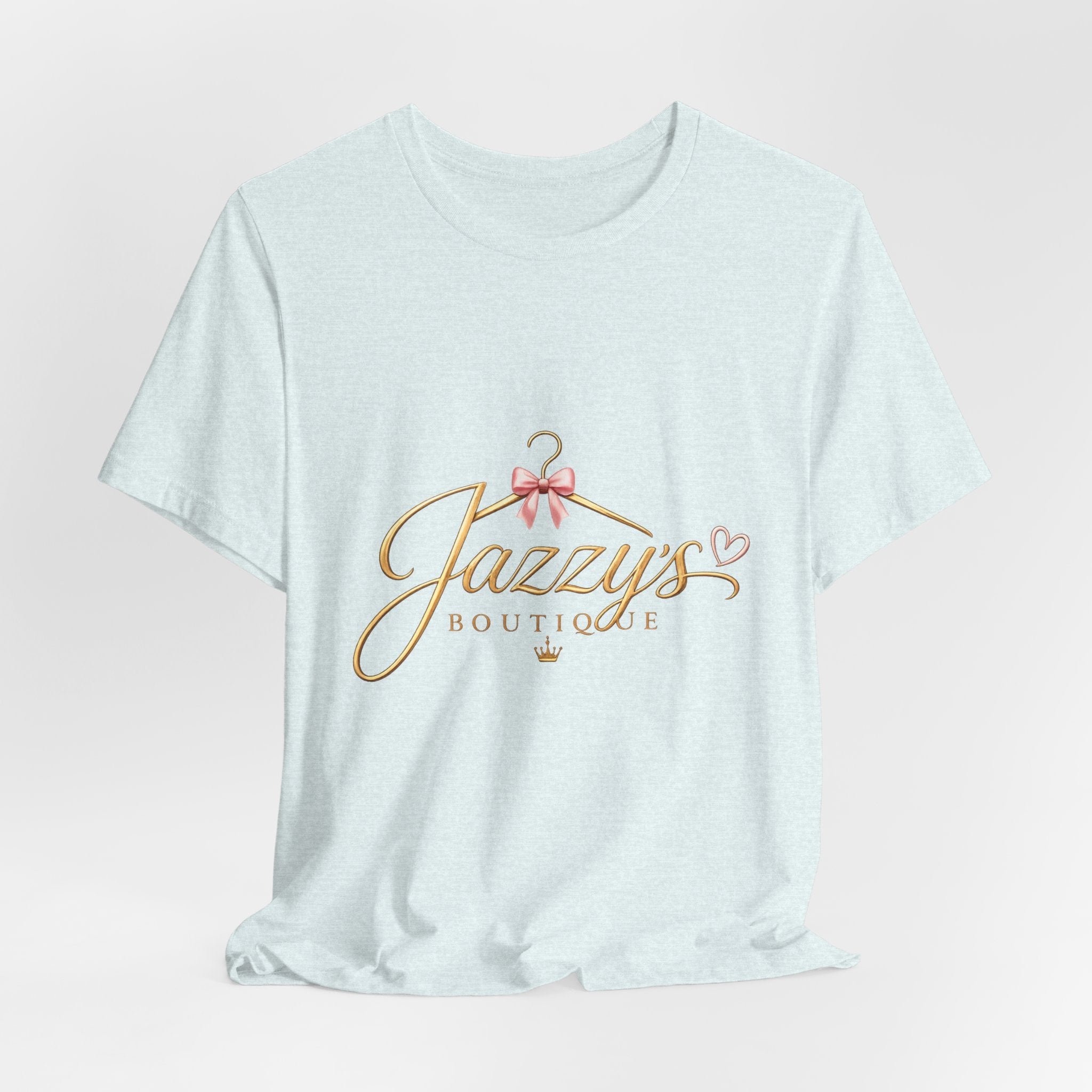 Boutique Logo Tee - "Jazzy's Boutique" Gold Script Women's Fashion T-Shirt