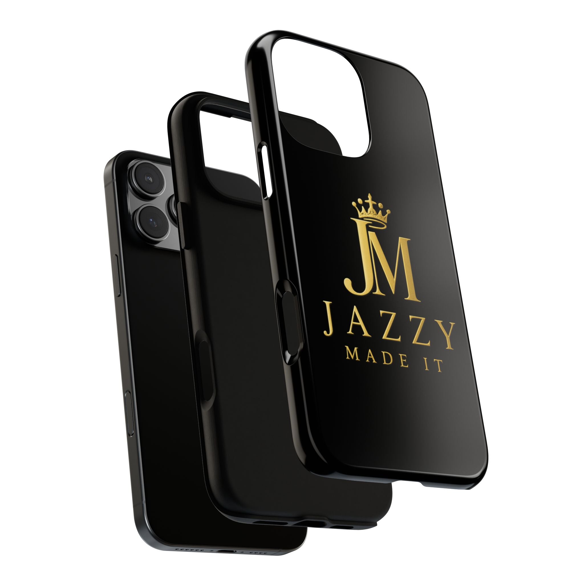Phone Case — "Jazzy Made It" Black & Gold Tough Case