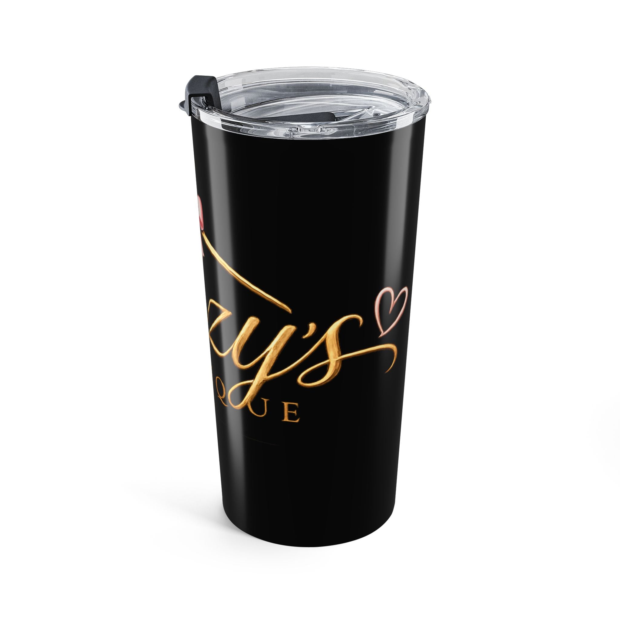 Boutique Logo 20oz Tumbler – Black & Gold Fashion Travel Cup