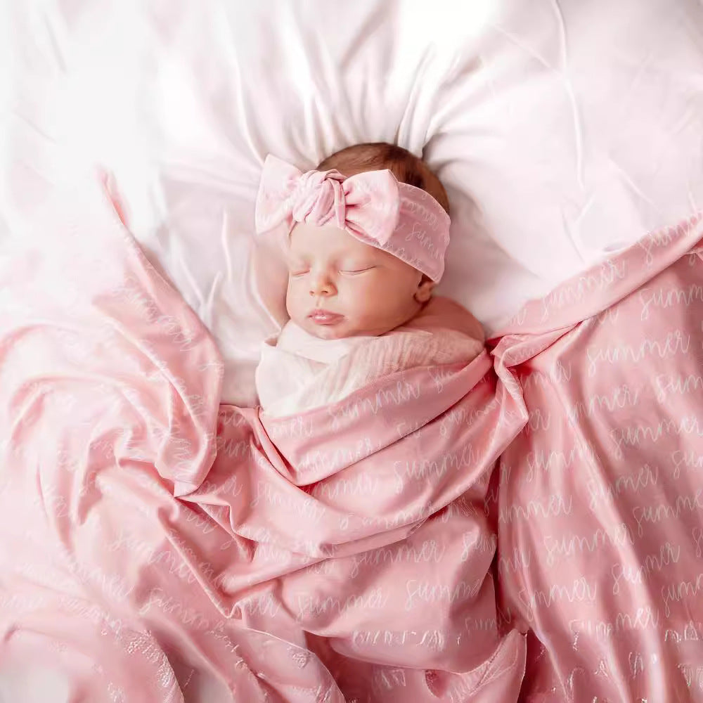 Personalized Baby Swaddle Blanket Letter Print