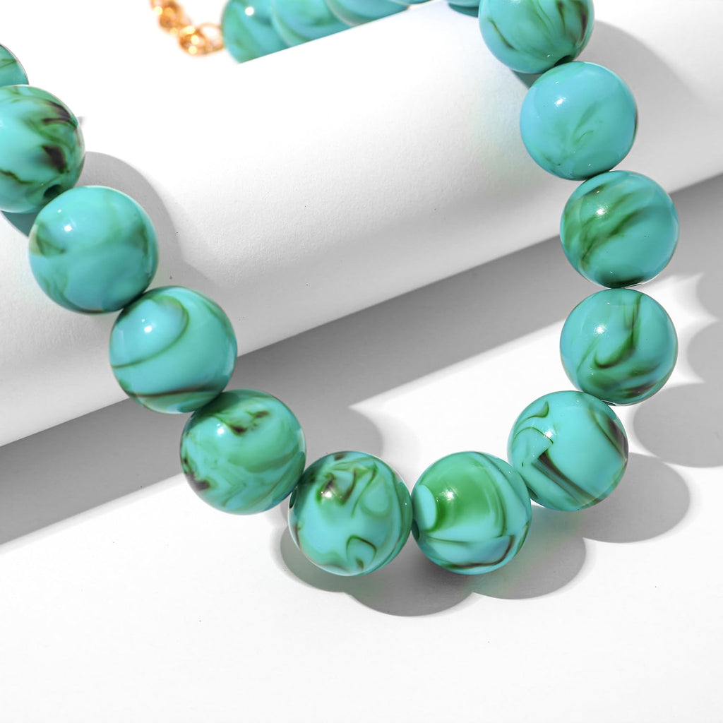 LILIE&WHITE Colorful Chunky Bead Necklaces For Women Trendy Boho Collar Statement Necklace Choker Summer Beach Jewelry Birthday Gift For Her