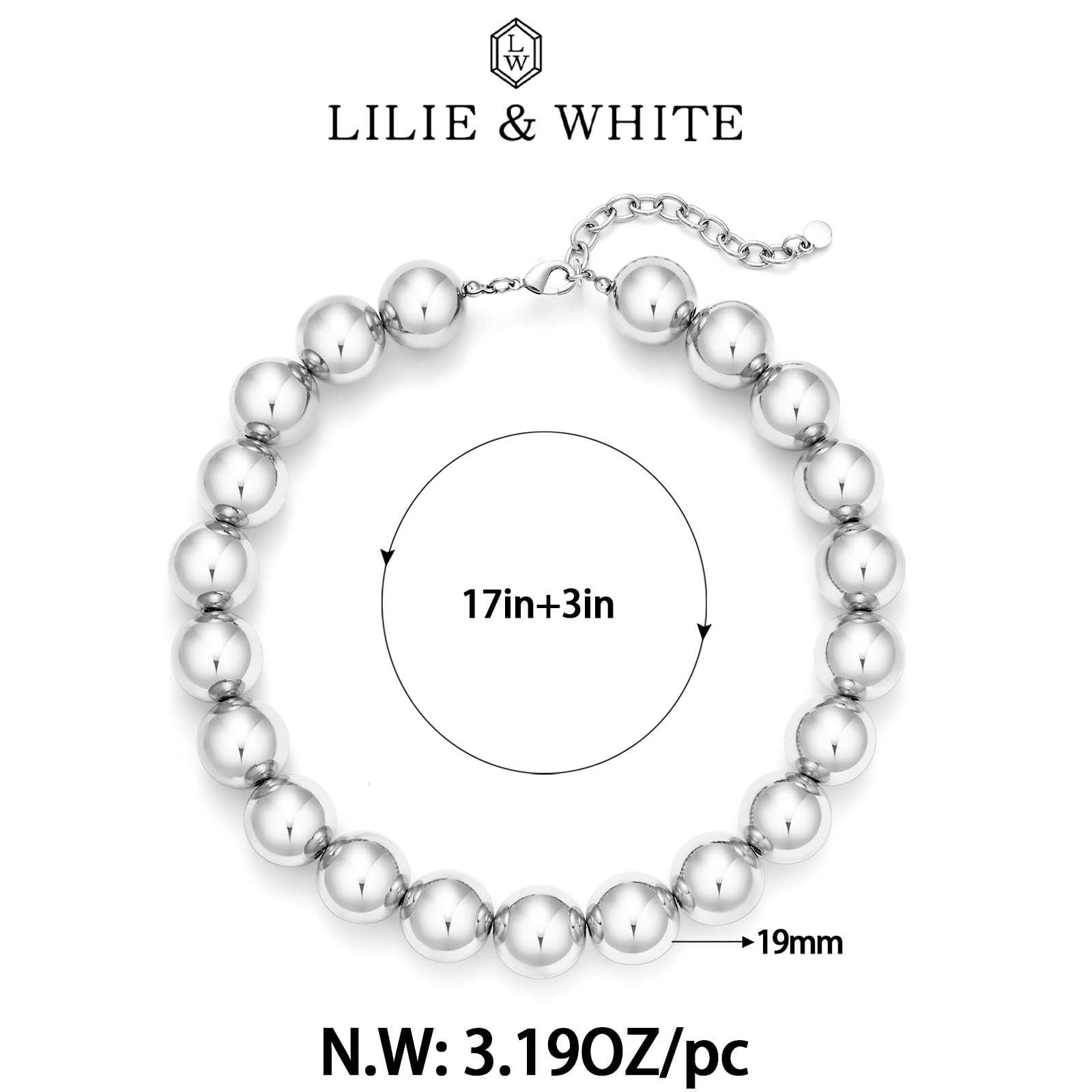 LILIE&WHITE Colorful Chunky Bead Necklaces For Women Trendy Boho Collar Statement Necklace Choker Summer Beach Jewelry Birthday Gift For Her