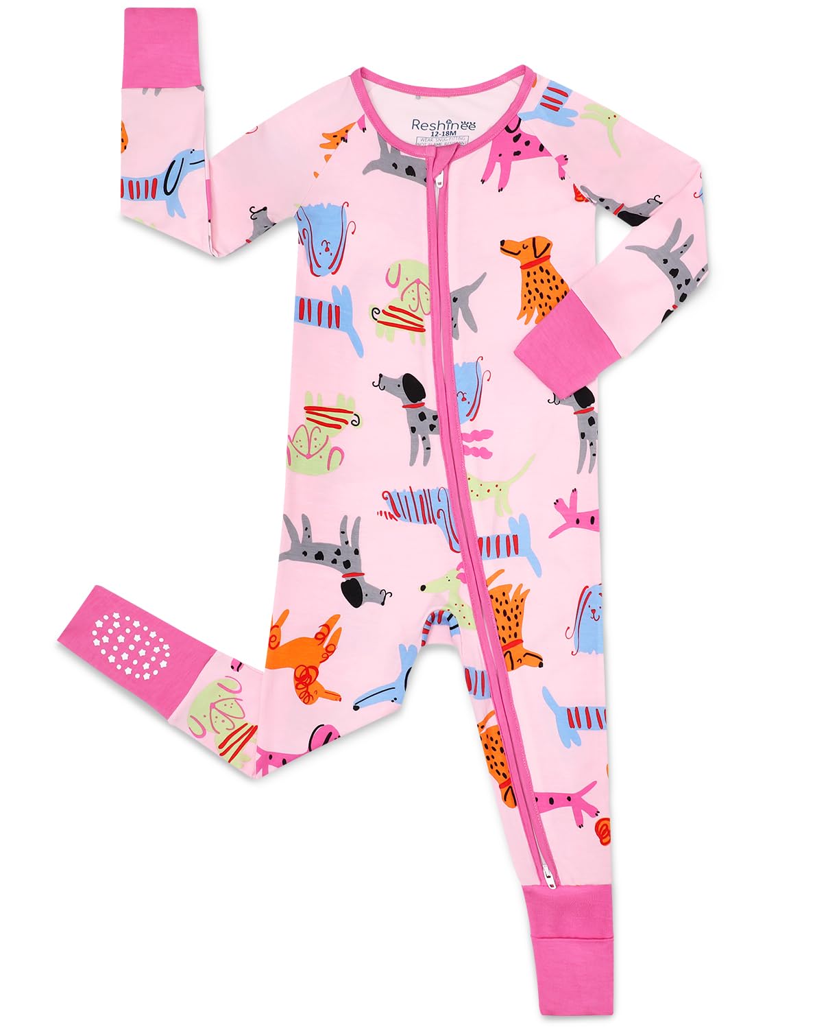 babee Reshinee Bamboo Viscose Baby Footie Pajama, Zipper Pajamas for Baby Boys & Baby Girls 0-24M