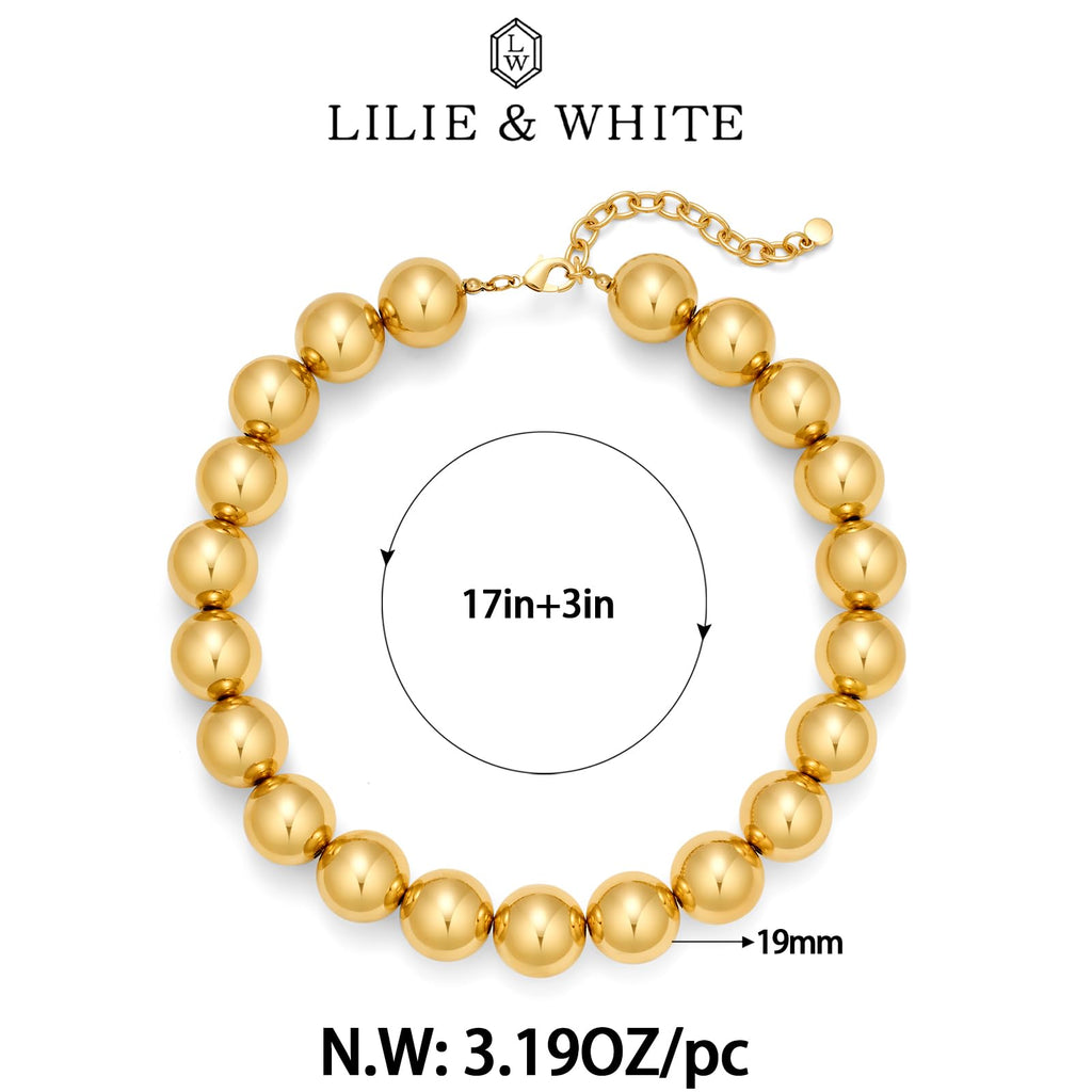 LILIE&WHITE Colorful Chunky Bead Necklaces For Women Trendy Boho Collar Statement Necklace Choker Summer Beach Jewelry Birthday Gift For Her