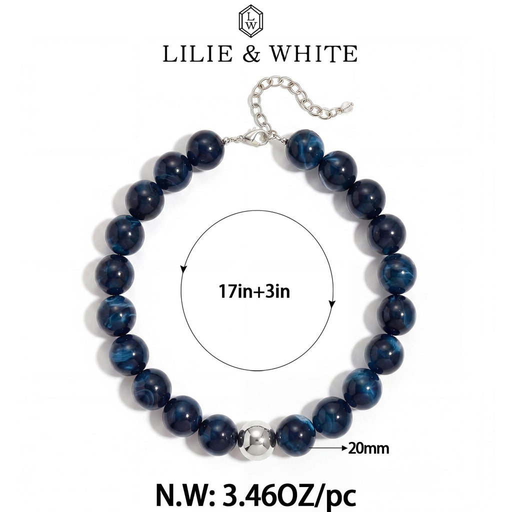LILIE&WHITE Colorful Chunky Bead Necklaces For Women Trendy Boho Collar Statement Necklace Choker Summer Beach Jewelry Birthday Gift For Her