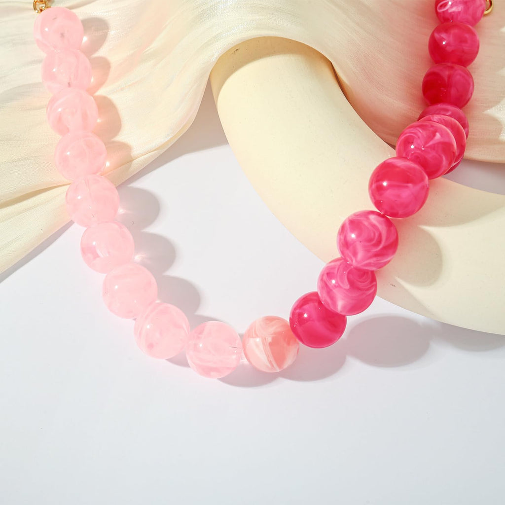 LILIE&WHITE Colorful Chunky Bead Necklaces For Women Trendy Boho Collar Statement Necklace Choker Summer Beach Jewelry Birthday Gift For Her