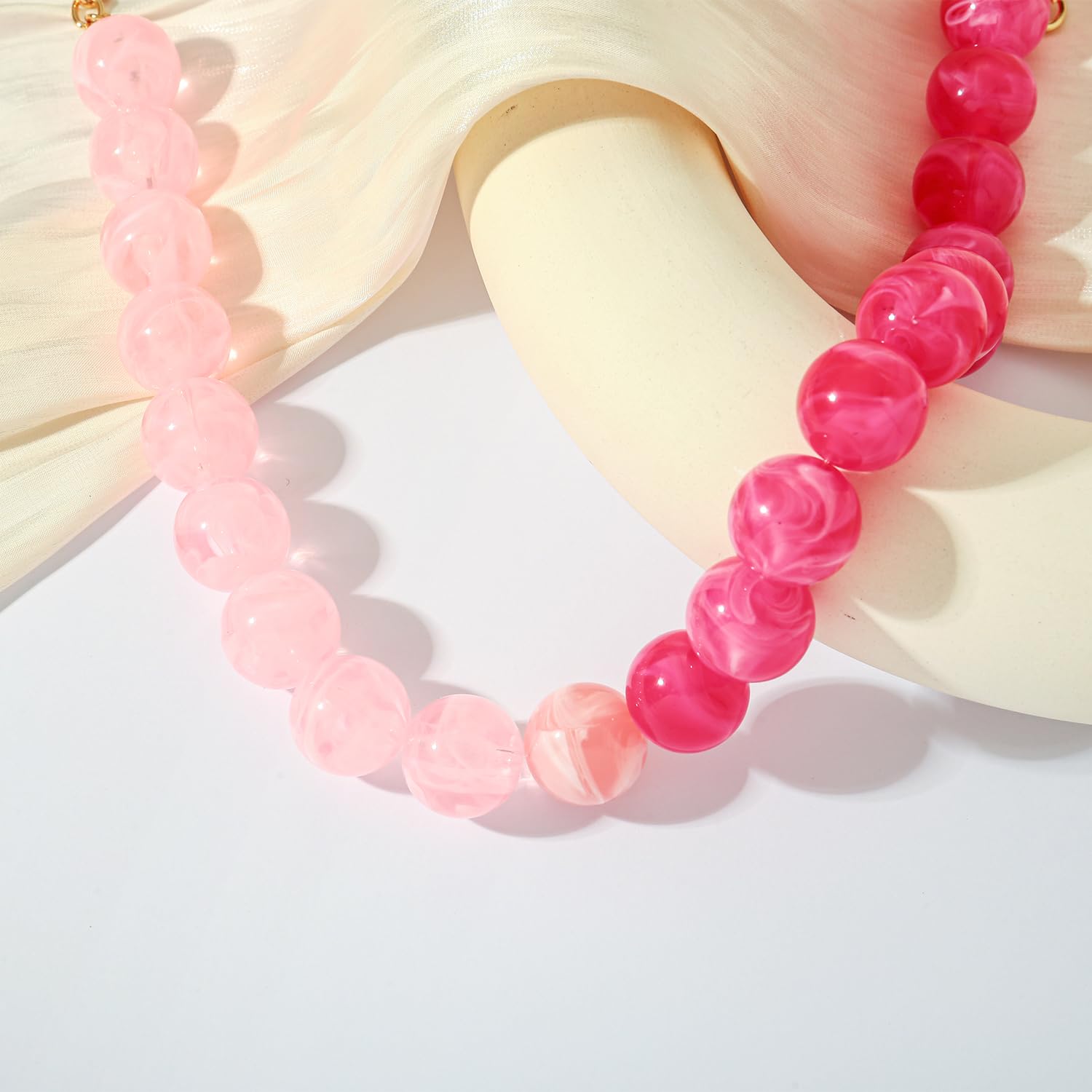 LILIE&WHITE Colorful Chunky Bead Necklaces For Women Trendy Boho Collar Statement Necklace Choker Summer Beach Jewelry Birthday Gift For Her