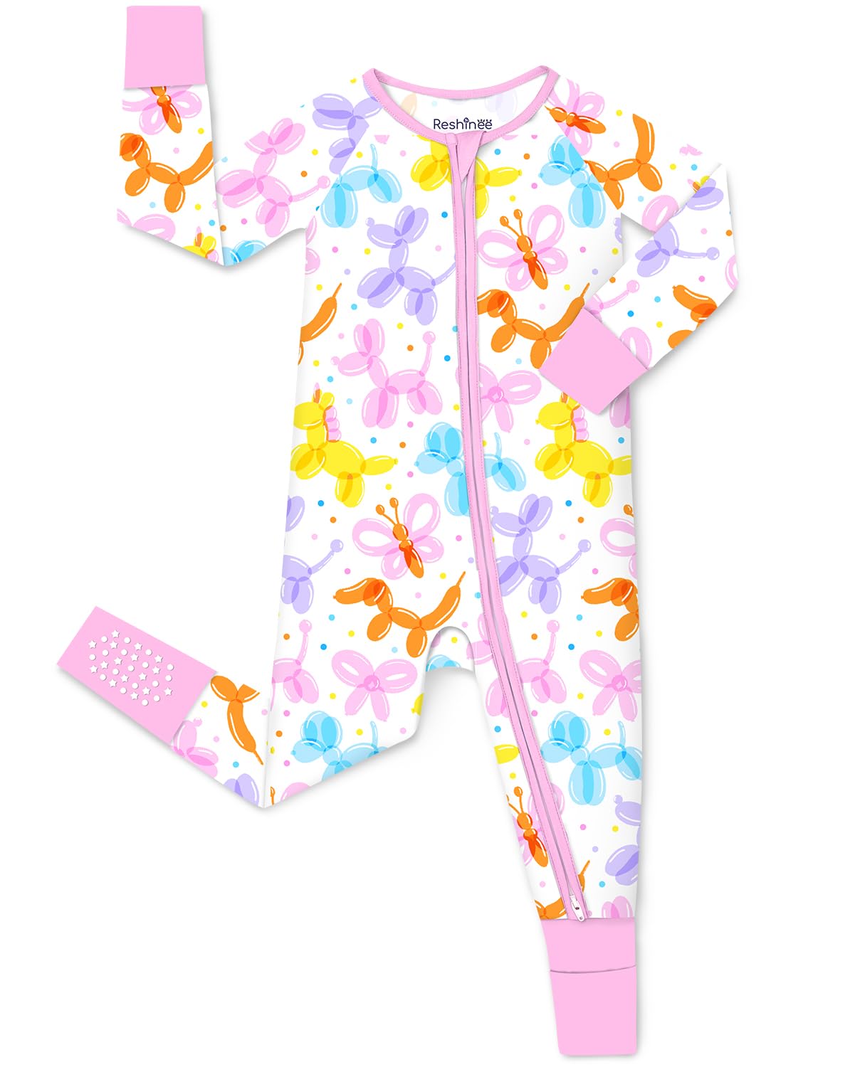 babee Reshinee Bamboo Viscose Baby Footie Pajama, Zipper Pajamas for Baby Boys & Baby Girls 0-24M
