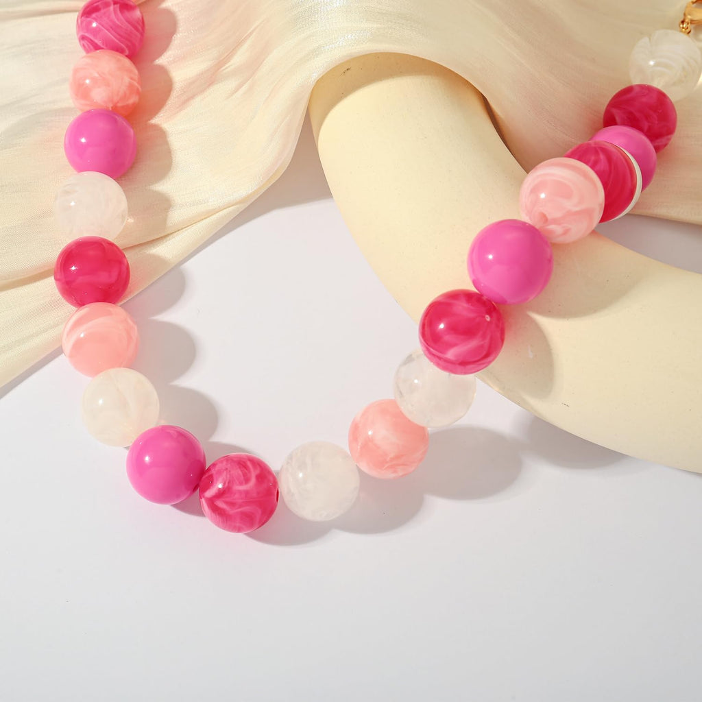 LILIE&WHITE Colorful Chunky Bead Necklaces For Women Trendy Boho Collar Statement Necklace Choker Summer Beach Jewelry Birthday Gift For Her