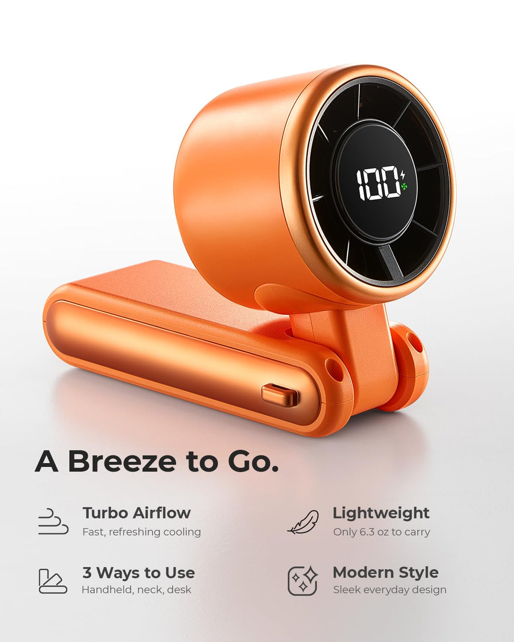 Portable Handheld Turbo Fan - 5 Gear High Speed 4000mAh Rechargeable Mini Personal Hand Fan Blow Cold Air, Battery Operated Travel Essentials, Beach Vacation, Gifts for Women, Men (Pink)