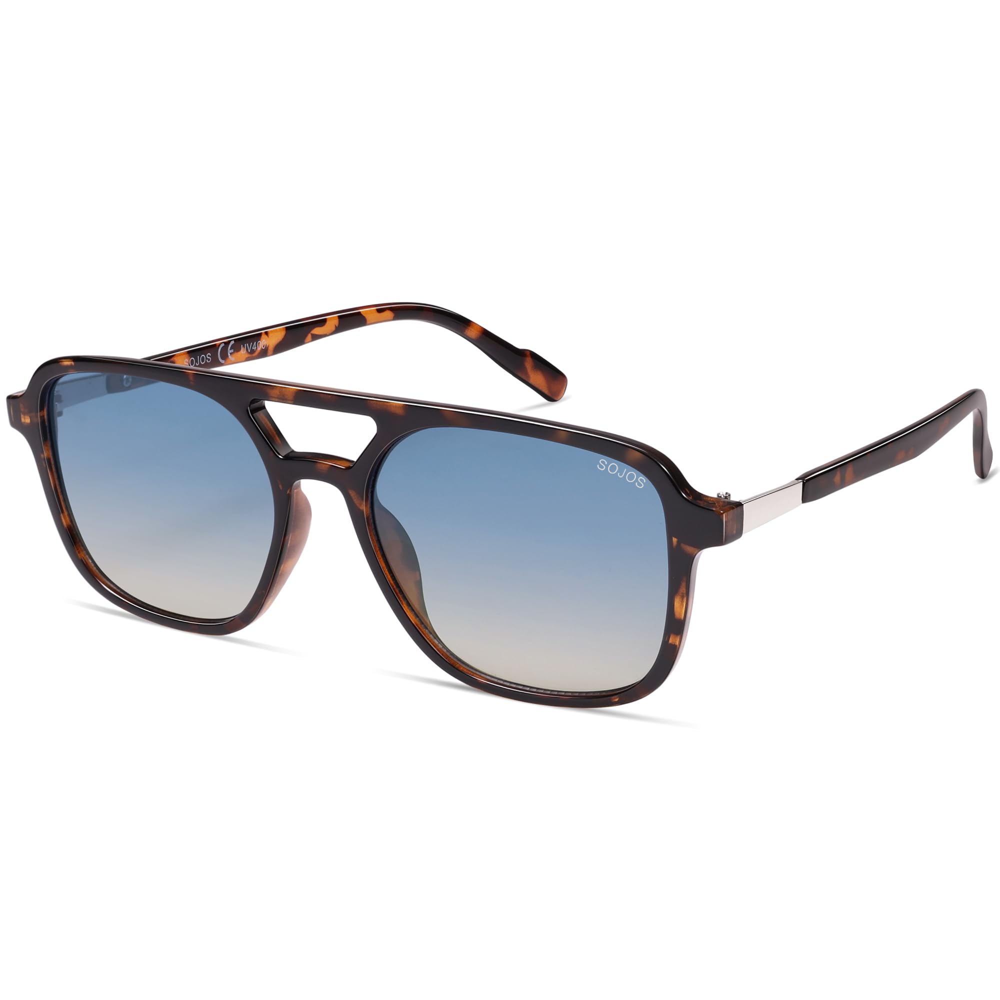 SOJOS Retro Aviator Sunglasses for Women Men,Trendy Rectangle Womens Mens Shades Sun Glasses SJ2202