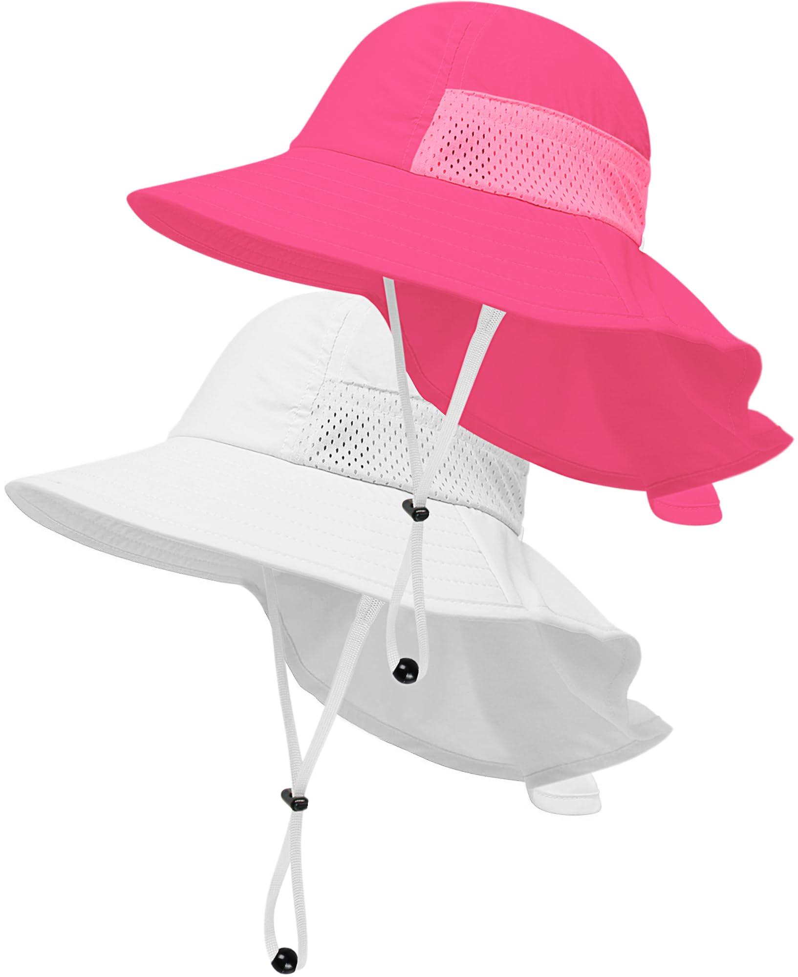 Toddler Baby Sun Hat Kids Summer Beach Essentials Adjustable Beach Hats with Bucket Wide Brim for Boys Girls Age 0-14 Years