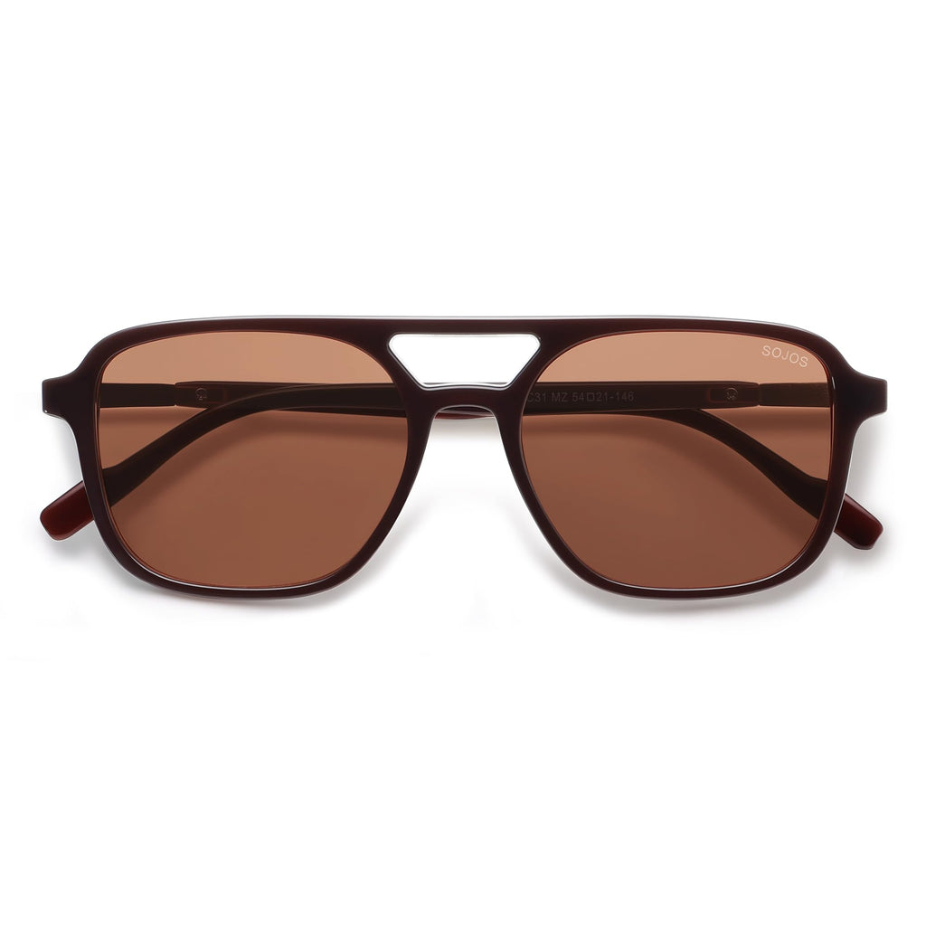 SOJOS Retro Aviator Sunglasses for Women Men,Trendy Rectangle Womens Mens Shades Sun Glasses SJ2202