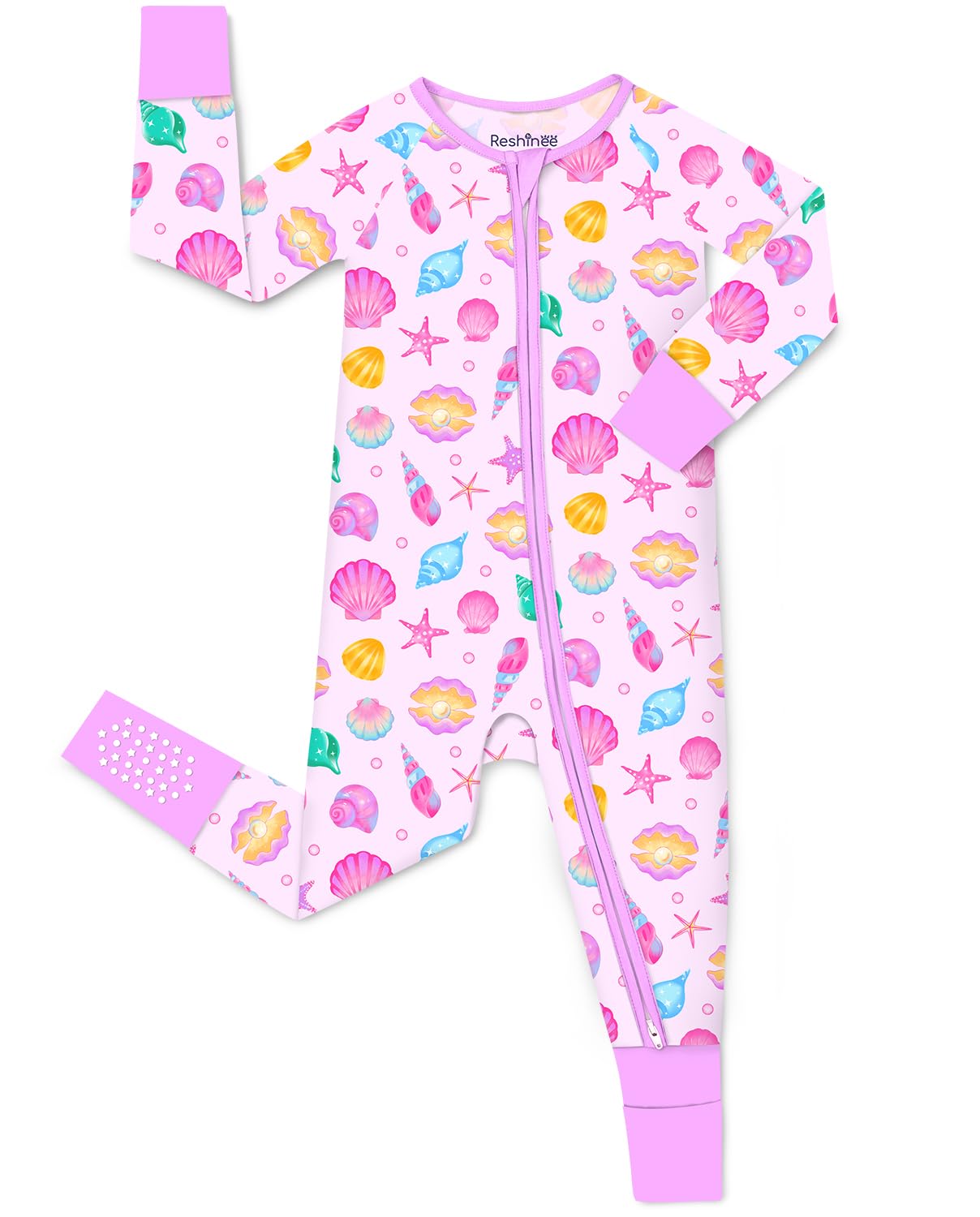 babee Reshinee Bamboo Viscose Baby Footie Pajama, Zipper Pajamas for Baby Boys & Baby Girls 0-24M