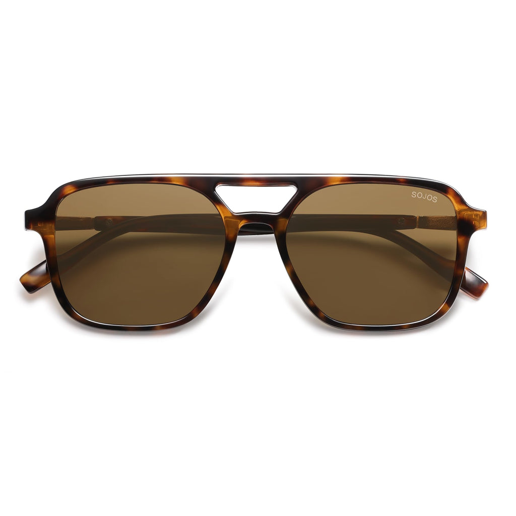 SOJOS Retro Aviator Sunglasses for Women Men,Trendy Rectangle Womens Mens Shades Sun Glasses SJ2202