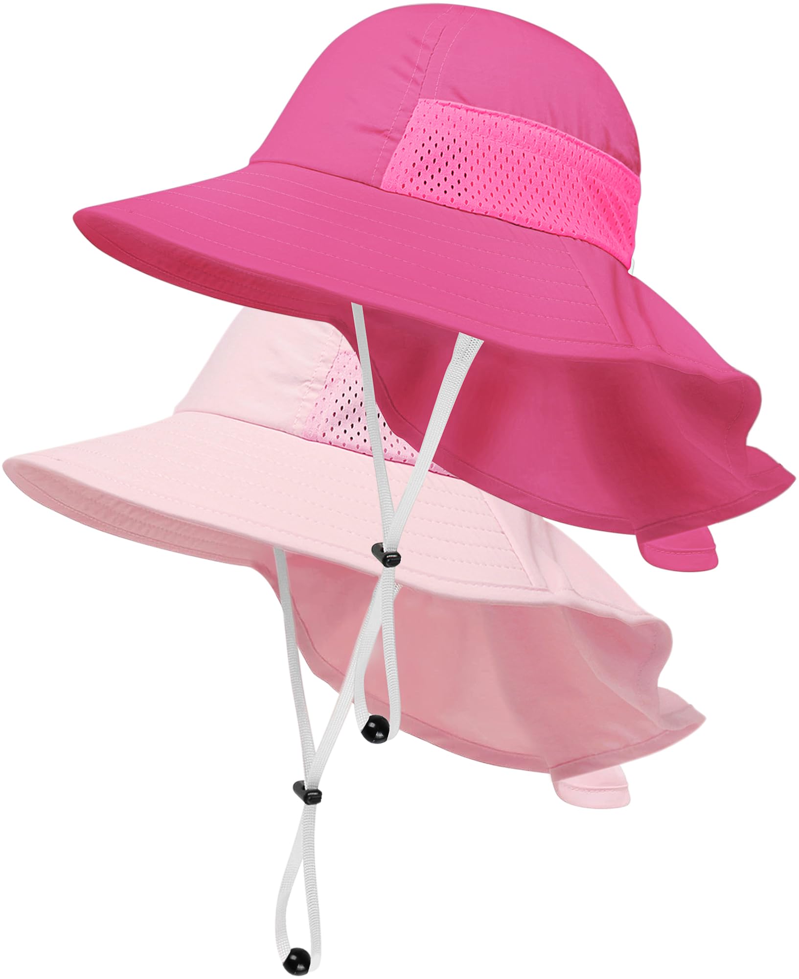 Toddler Baby Sun Hat Kids Summer Beach Essentials Adjustable Beach Hats with Bucket Wide Brim for Boys Girls Age 0-14 Years