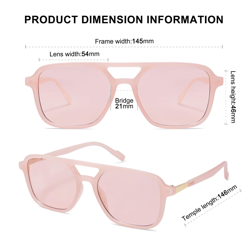 SOJOS Retro Aviator Sunglasses for Women Men,Trendy Rectangle Womens Mens Shades Sun Glasses SJ2202