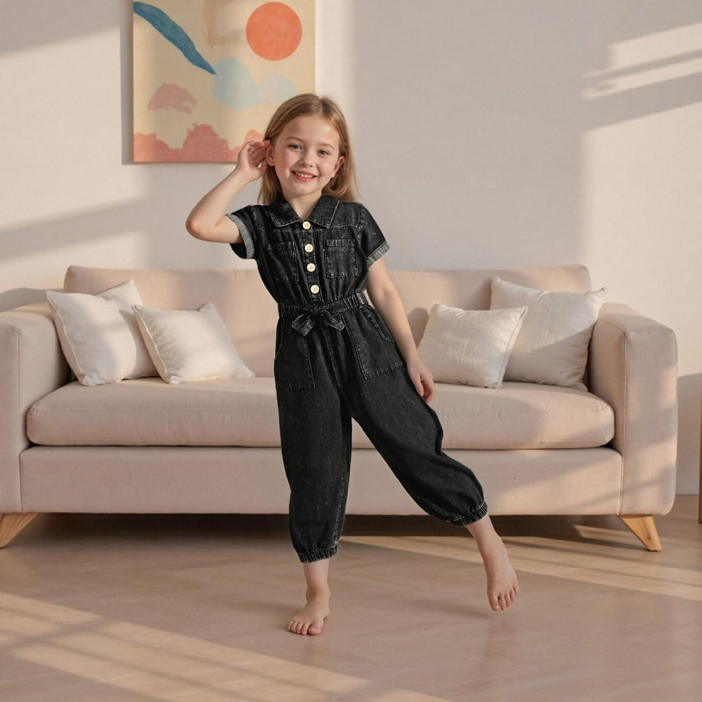 Summer Toddler Girl Jumpsuit Shorts Little Girl Overalls Clothes Baby Jean Romper Jumpsuit One Piece Outfit