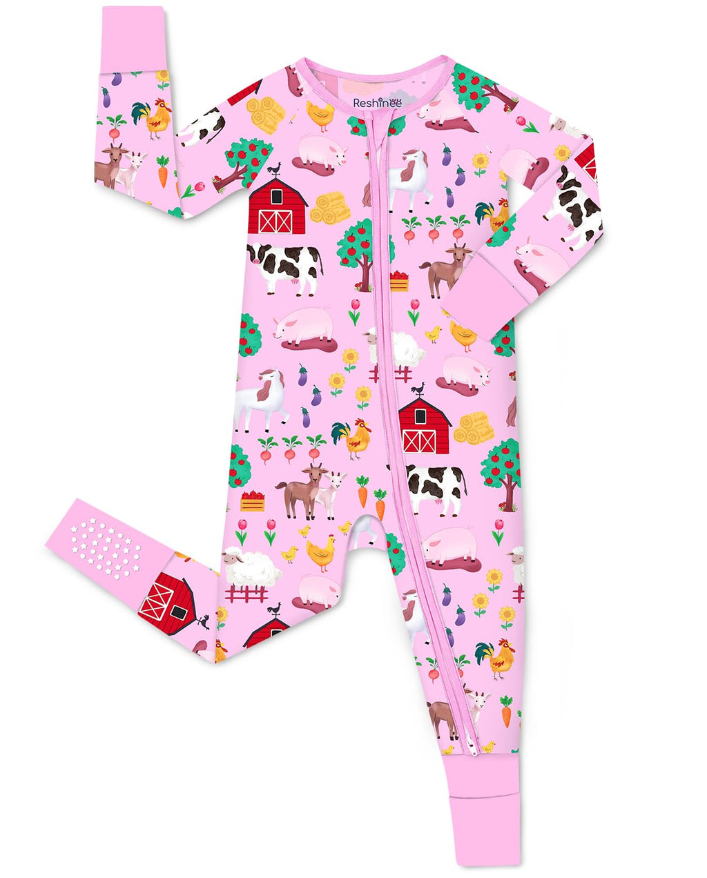 babee Reshinee Bamboo Viscose Baby Footie Pajama, Zipper Pajamas for Baby Boys & Baby Girls 0-24M