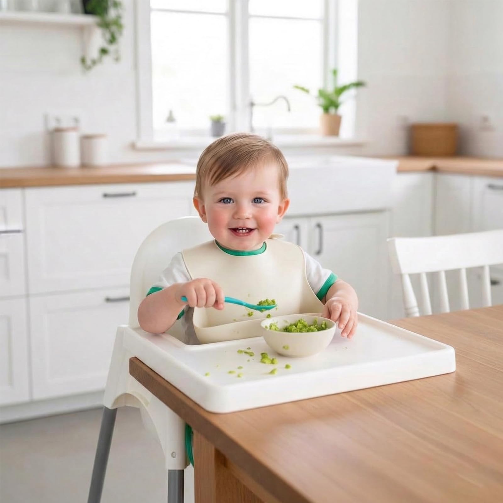 PandaEar Set of 3 Silicone Baby Bibs Waterproof, Soft, Unisex, 10-72 Months