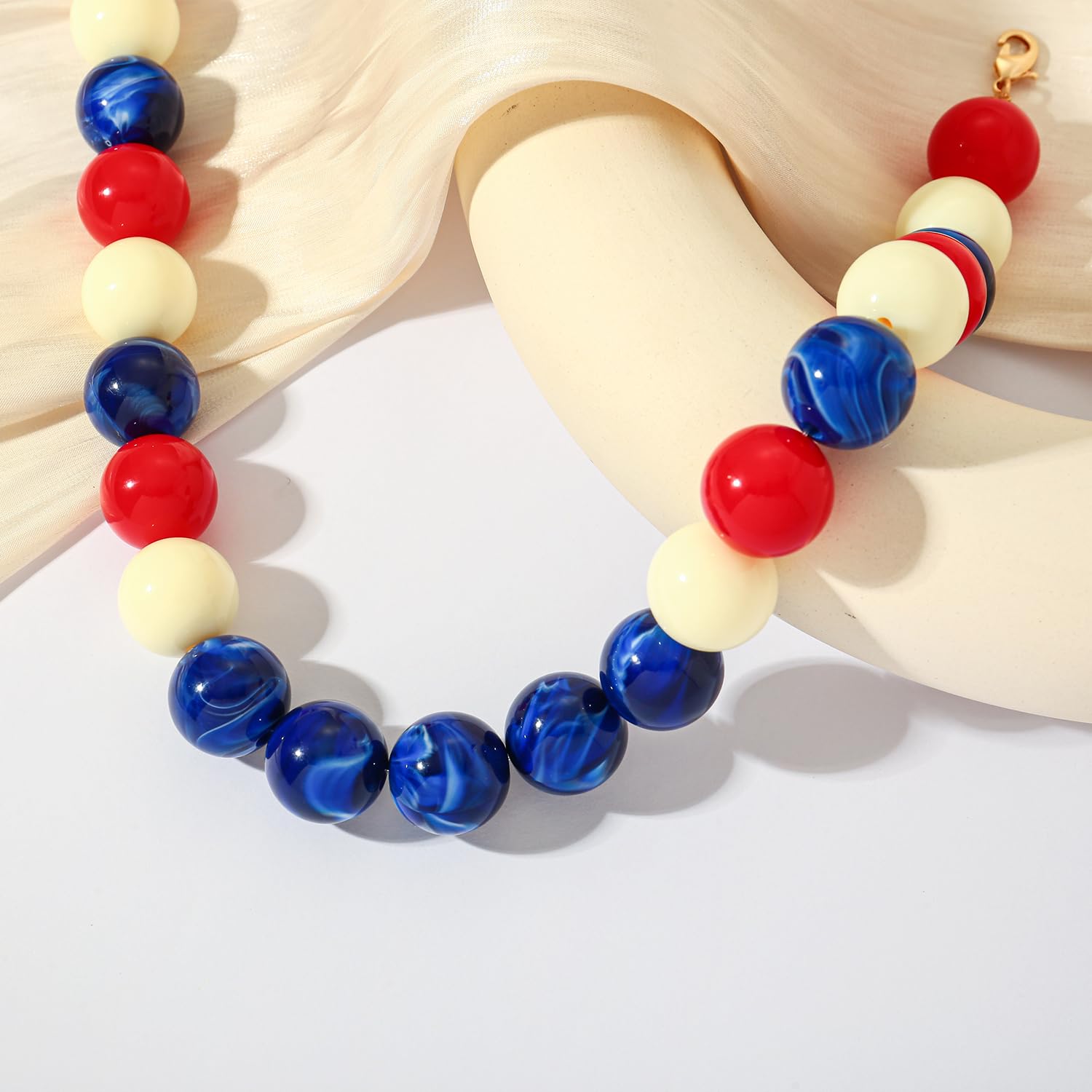 LILIE&WHITE Colorful Chunky Bead Necklaces For Women Trendy Boho Collar Statement Necklace Choker Summer Beach Jewelry Birthday Gift For Her