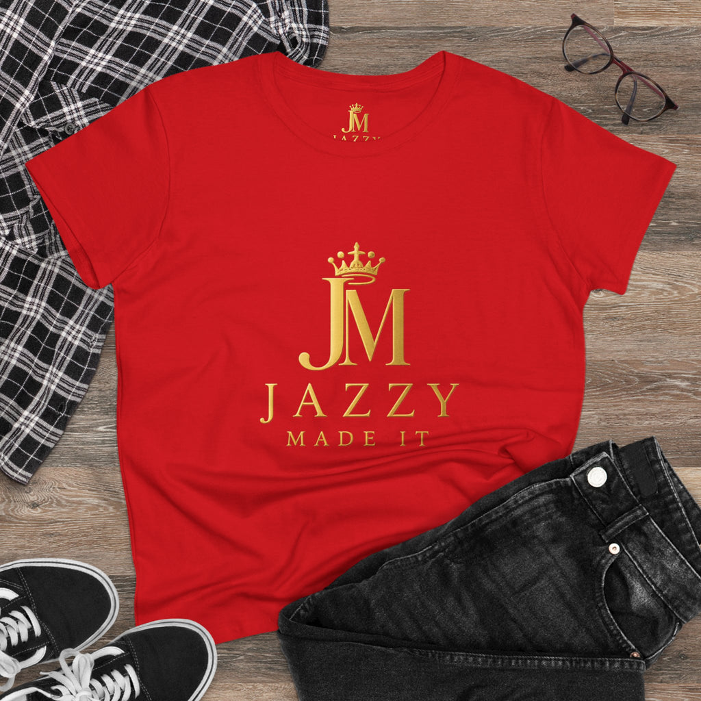 Women's Tee - "Jazzy Made It" Gold Crown Logo