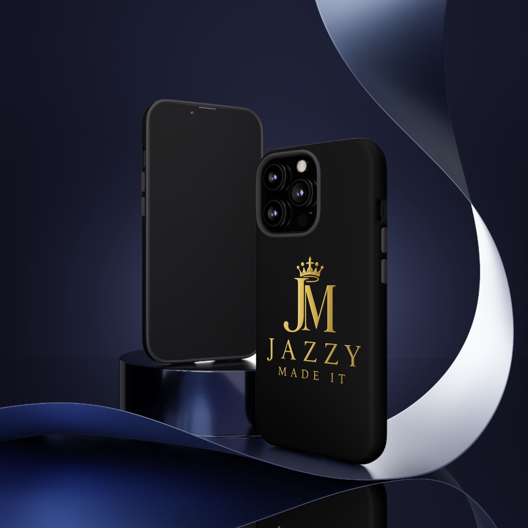 Phone Case — "Jazzy Made It" Black & Gold Tough Case