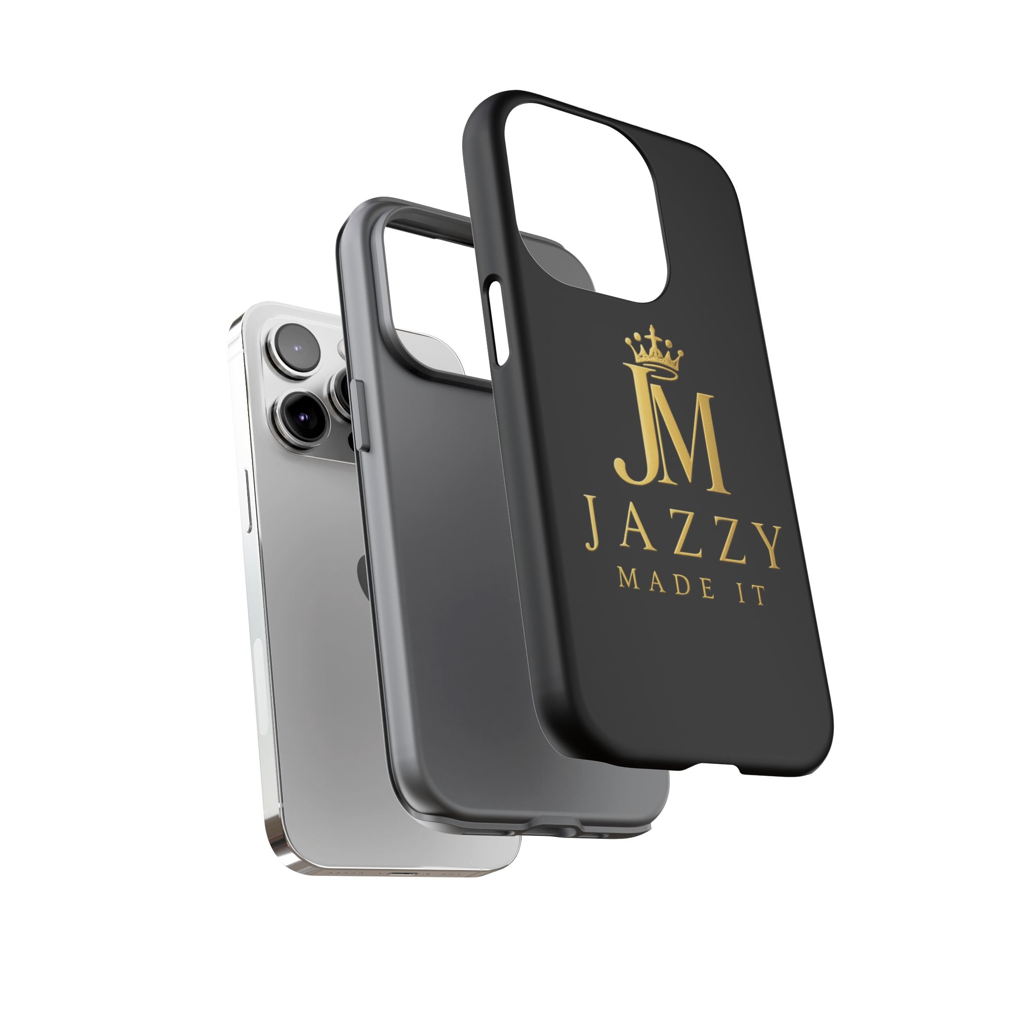 Phone Case — "Jazzy Made It" Black & Gold Tough Case