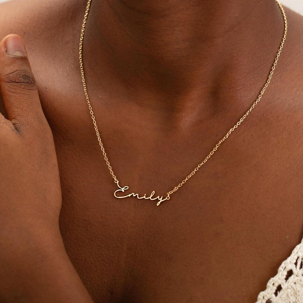 Elemtansy Mothers Day Custom Name Necklace for Women, Multiple Name Personalized 18K Gold Plated Handmade Family Necklace, Customized Jewelry Birthday Gift for Mom