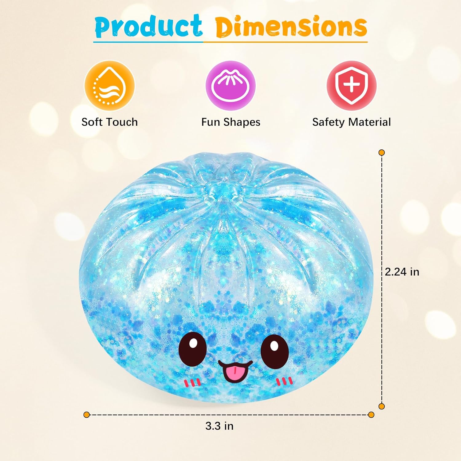 Sugar Dumpling Squishy,Viral Bao Bun Squishy Dumling Mystery Box,Stress Relief Fidget Squeeze Toy for Holiday & Birthday Gifts (Pink)