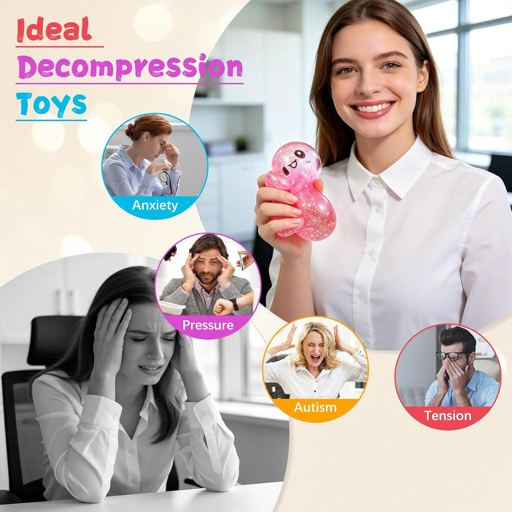 Sugar Dumpling Squishy,Viral Bao Bun Squishy Dumling Mystery Box,Stress Relief Fidget Squeeze Toy for Holiday & Birthday Gifts (Pink)
